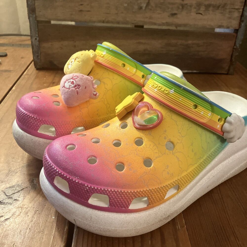 CROCS X Care Bears Collaboration Crush Clog 'Light On' Platform Women's Size 8